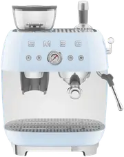 Smeg 50's Style Espresso Machine With Built In Grinder Pastel Blue