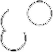 [Pierced Koala] 2PCS Titanium Nose Rings 20G 18G 16G 14G 12G 10G 8G 6G Septum jewellery Hinged Segment Ring Body Piercing Nose Hoop Lip Clicker Tragus Daith Eyebrow Ring Helix Cartilage Rook Earrings