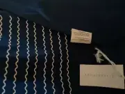 ALLTRUE TERRITORY Indigo Table Runner Navy With White Waves 18 X 70 "
