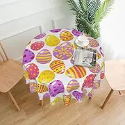 Easter Tablecloth Round Table Cloth 60 Inch Waterproof Party Table Covers for Picnic Kitchen Outdoor10