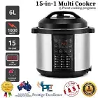 6L 1000W 15-in-1 Multi Cooker Non-stick Aluminum Inner Bowl Rice Pot Multicooker