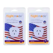 2x Flightmode Plug/Adapter 10A Type B Outbound Travel US & Canada 3-Pin Style