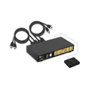 CKLau USB 3.0 2 Port KVM Switch HDMI 2.1 8K@60Hz 4K@144Hz with Audio, Microph...