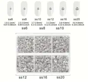 1000pc Crystal Flatback Rhinestones - 6 Sizes Transparent Round Clear Gems