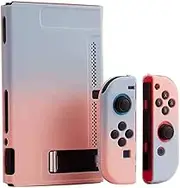 Switch Case for Nintendo Switch Case Dockable with Screen Protector Protective Case Cover for Nintendo Switch Tempered Glass Screen Protector (Pink Blue)
