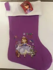 DISNEY Sofia The First Purple CHRISTMAS STOCKING SWEET SEASON OF JOY NEW
