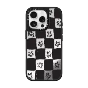 iPhone 16 Pro Mirror Case MagSafe Compatible Floral Checker