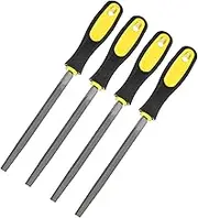 uxcell 4-Pack Triangular Metal File 6 Inch, High Carbon Steel File Diamond File Hand File W PVC Grip Handle for Wood/Metal/Ceramic/Glass/Stone/Jewelry/Tile/Model/DIY/Sharpening File