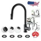 Stylish Kitchen Faucet: 15" Matte Black Pull Down Sprayer with Easy Installation