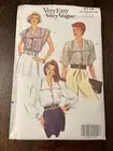 Vogue 8119 UNCUT Sewing Pattern, Misses' Petite Blouse, Size 12-14-16
