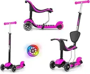Milly Mally 22893 3-in-1 Little Star Pink Ride-On/Scooter, Multi-Colour