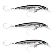 3x Rapala 12cm Saltwater X Rap Long Cast Sink Minnow Fish Lure -Chrome Mackerel