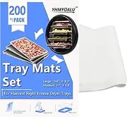 Tray Mats Set for Harvest Right Freeze Dryer Trays, Accessories for Harvest Right Freeze Dryers, Already pre-Cut, Disposable Tray Mats Compatible with Harvest Right Freeze Dryer Large Trays (200 PCS)