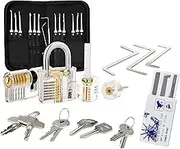 Lock Picking Kit, 36 Pcs Lockpicking Set, Professional Lock Pick Set, Transparent Practice Lock Picking Set for Beginners and Locksmith Training Lockpicking Practice Set