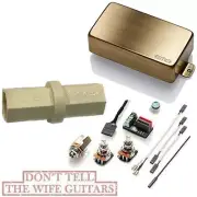 EMG 60A BRUSHED GOLD ACTIVE HUMBUCKER PICKUP ALNICO MAGNETS & WIRING (HEX TOOL)