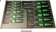 SNAP ON TOOLS SGDXW120B G 12pc GREEN Soft Grip Combination Screwdriver Set NEW