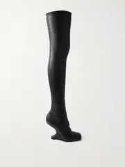 [Rick Owens] Rick Owens - Cantilever Leather Over-the-knee Boots - Black - IT36 IT 36 Black