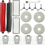 Replacement Accessories Kit Compatible with Roborock Qrevo Master Robot Vacuum, 2 Main Brush, 4 Side Brushes, 2 Filters, 4 Mop Pads, 4 Dust Bags, 1 Cleaning Brush