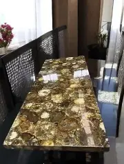 72"x36" Petrified Wood Center Dining Table Handmade Furniture Console Bar Desk D