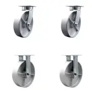 8 Inch Kingpinless Semi Steel Wheel Swivel Caster Set 2 Swivel 2 Rigid SCC