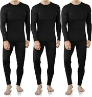 [VZV] 3 Sets Thermal Underwear for Men Fleece Lined Long Johns Mens Thermals Top And Bottom Set Base Layer Men for Cold Weather