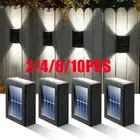 2-10pcs Solar Fence Lights Outdoor Wall Lights Step Backyard Patio Deck Railing