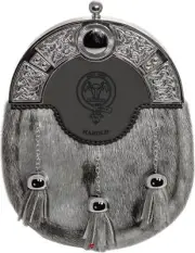Harold Dress Sporran 3 Tassels Studded Celtic Arch Scottish Clan Crest