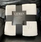 Ralph Lauren Classic Micromink Light Gray Polyester TWIN Blanket 66" x 90"