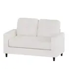 2-Seater Sofa 132cm Love Seat Linen Fabric Small Loveseat Sofa Couch Beige