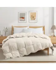 Unikome 360 Thread Count Lightweight White Goose Down & Feather Fiber Comforter