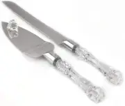 Cutting Cake Knife and Silver Blade Cake Server Set Wedding Anniversary Engageme