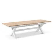 Austin Outdoor 3m-3.8m Extension Teak Timber and Aluminium Dining Table - Outdoor Tables