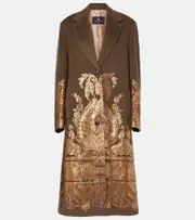 [Etro] Etro Paisley wool and cashmere coat AU 12 brown