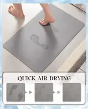 Bath Mat Rug-Rubber Backing Non Slip Quick Dry Absorbent Thin Bathroom Rugs Fit