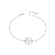 Sterling Silver Ladies Rhodium Tree Of Life Bracelet