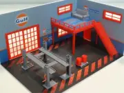 Oil company two-floors garage Diorama kit Model cars display Scale 1:60 - 1:64