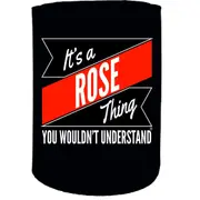 Alcohol Stubby Holder - Rose Thing Surname Personalised - Funny Novelty Birthday Gift Joke Beer