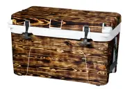 Vinyl Cooler Wrap Fits RTIC 52 Cooler | Decal Skin FULL Burnt Plank Wood