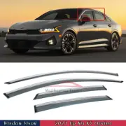 For 2021-2025 Kia K5 Optima Chrome Trim Smoke Tinted Window Visors Rain Guards (for: Kia)