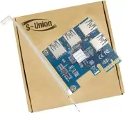 4 in 1 PCI-E Riser Adapter Board 1 to 4 PCI-E 1X Express USB3.0 PCI-E Mining