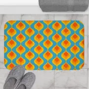 Retro Modern Shapes Microfiber Bath Mat