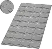 Tatulan Non-Slip Shower Mats for Inside Shower， 14 x 18 Inch Silicone Bathtub Mat Non-Slip, Bath Mat for Tub with Suction Cups, Drain Holes Bath Tub Mat (Dark Gray)