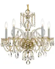 Crystorama Traditional Crystal 5-Light Swarovski Strass Crystal Brass Chandelier