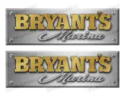 Bryant Remastered Stickers. Brushed Metal Style - 10" long