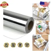 Glossy Silver Gift Wrap - 30 Inches x 100 Feet Roll for Weddings & Celebrations