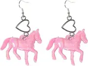 [JHJEWH] 3D Horse Drop Dangle Earrings for Women,Funny Kentucky Derby Earrings,Dainty Race Horse Earring,Animal Lucky Hook Dangling Hanging,Western Horse Jewelry Gift