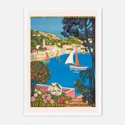 Galrie L'été Sur La Cote D'Azur - Vintage French Riviera Art Print by Roger Broders, White Frame, A0 84 x 119cm (33 x 47inch)
