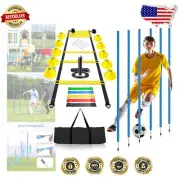 Multicolor Agility Training Set: Soccer Poles, Ladder & Cones for Athletes