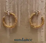 NWT Sundance Catalog Gold Plated “Dewdrop Hoops Earrings”