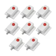 8 Pcs Door Bolt Lock 2" Plastic Sliding Barrel Latch with Switch Button White
